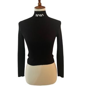 Divided by H&M *‎ size small * black ribbed NASA